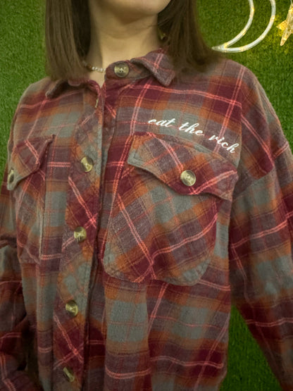 Eat The Rich Cropped Flannel XL