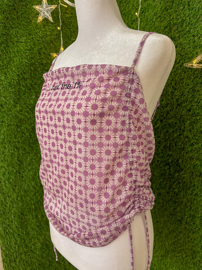 Tax the 1% Purple Tank Top Cinched Sides 2XL