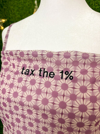 Tax the 1% Purple Tank Top Cinched Sides 2XL