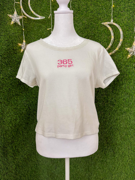 365 Party Girl White Crop Top XL