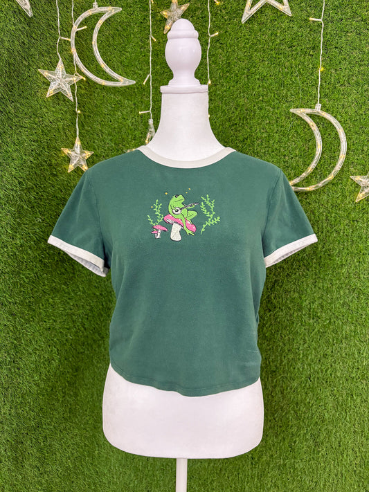 Banjo Frog Green Crop Top L