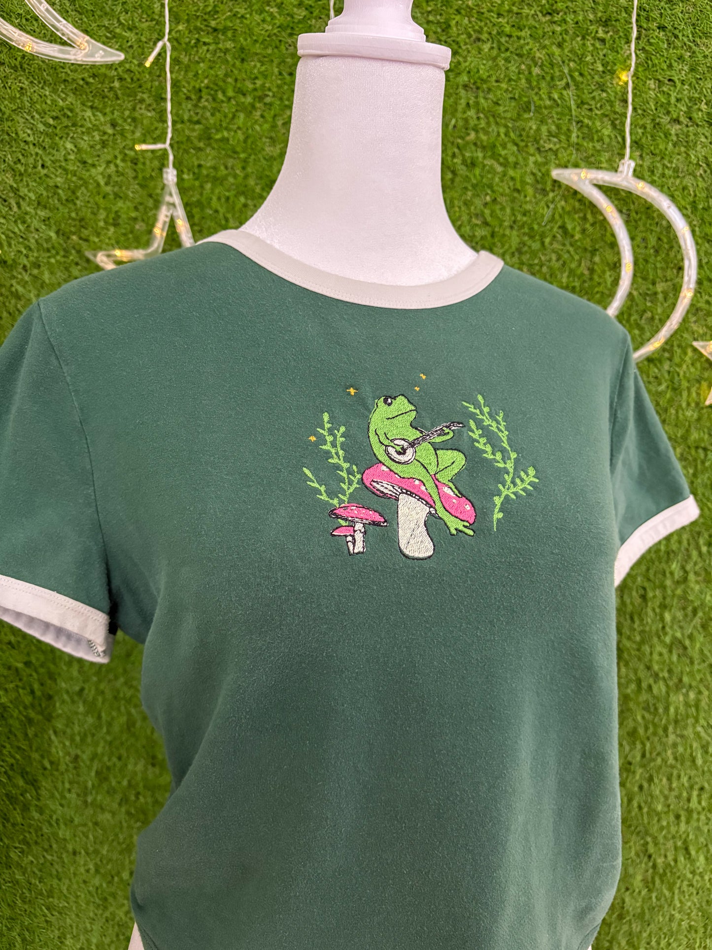 Banjo Frog Green Crop Top L