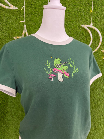 Banjo Frog Green Crop Top L