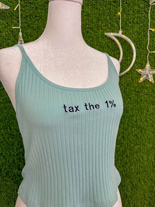 Tax the 1% Blue Tank Top M