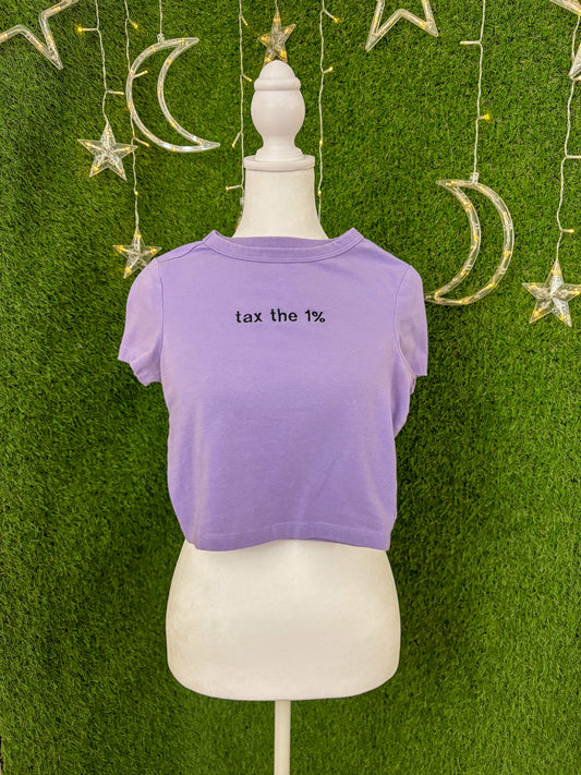 Tax the 1% Purple Baby Tee XXS
