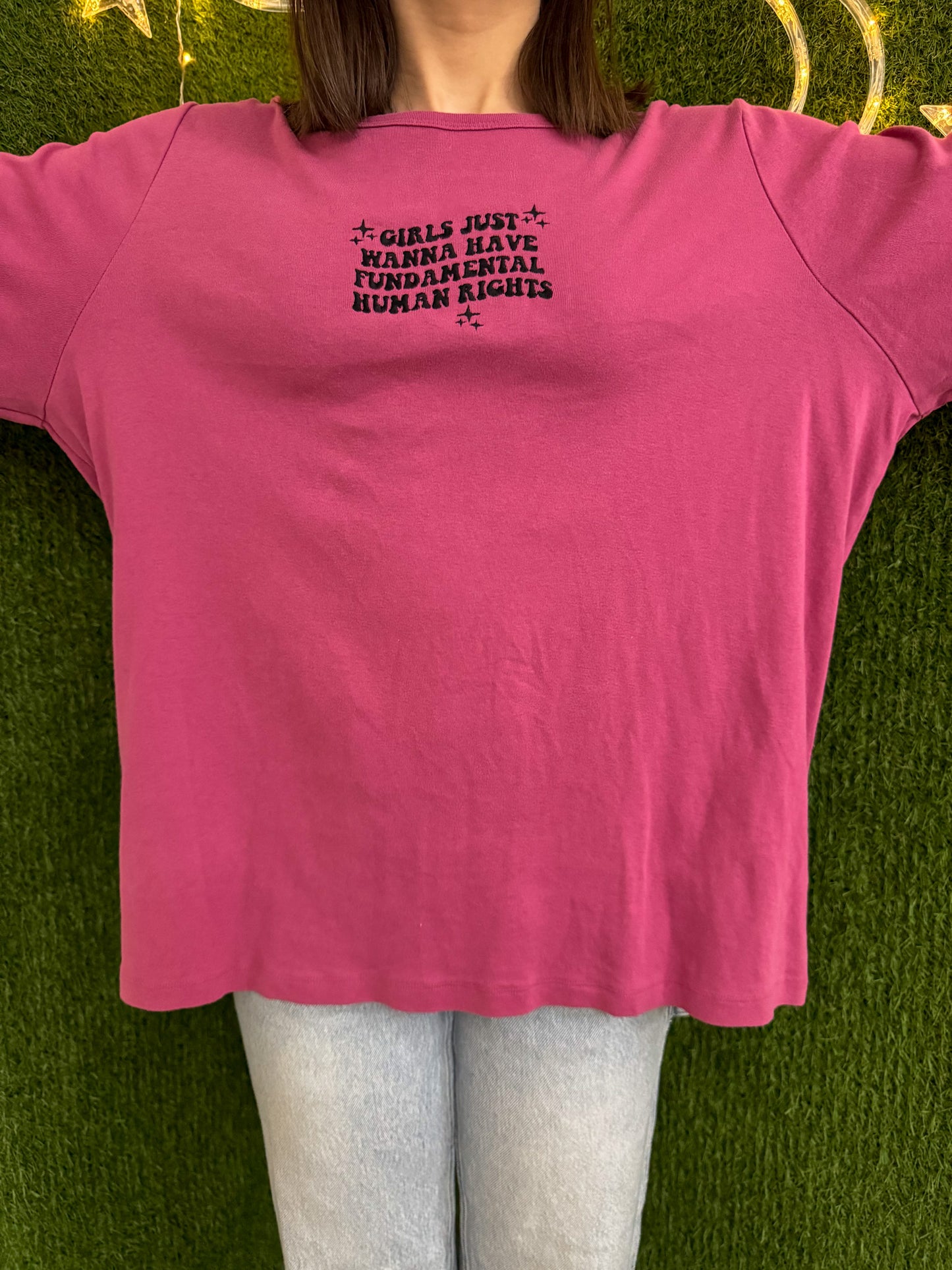 Girls Just Wanna Have Fundamental Rights Pink Long Sleeve 2XL