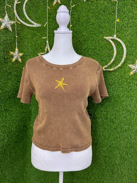 Starfish Brown Baby Tee L
