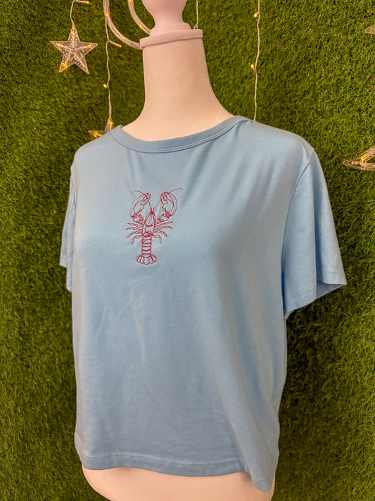 Lobster Blue Baby Tee 2XL