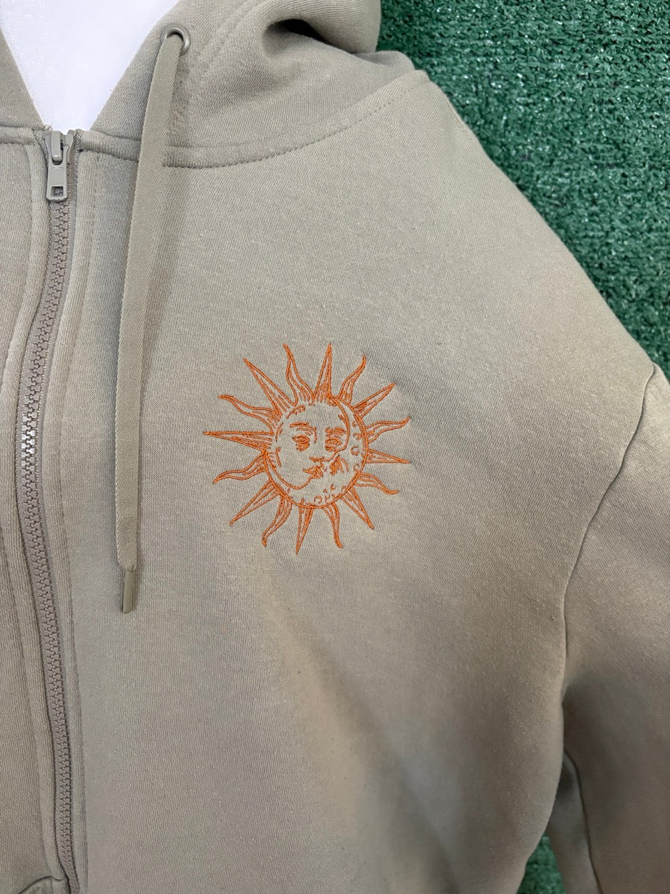 Sun & Moon Green Zip Up Hoodie 2XL