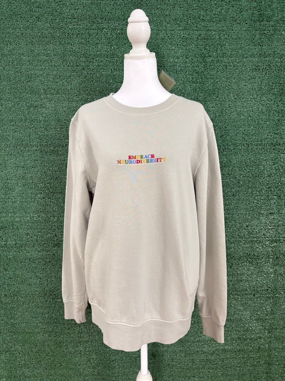 Embrace Neurodiversity Light Green Crewneck Sweatshirt M