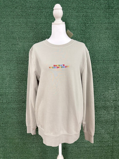 Embrace Neurodiversity Light Green Crewneck Sweatshirt M
