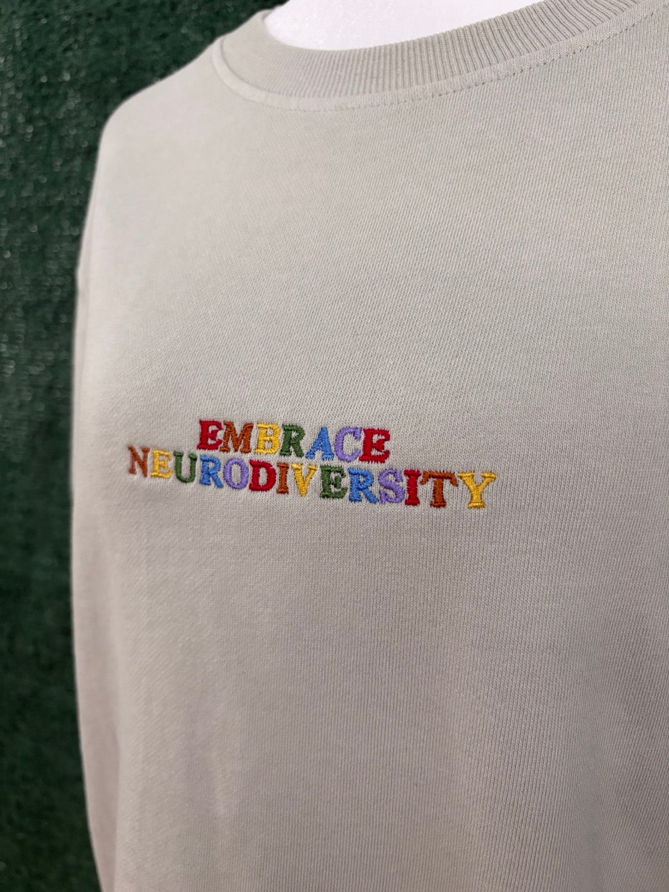 Embrace Neurodiversity Light Green Crewneck Sweatshirt M
