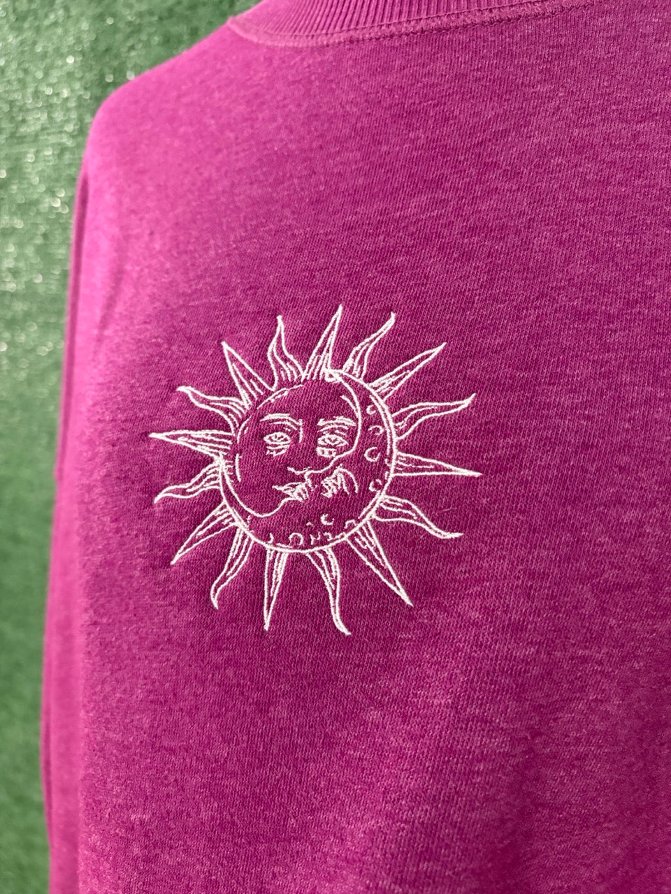 Sun & Moon Purple Cropped Crewneck Sweatshirt M