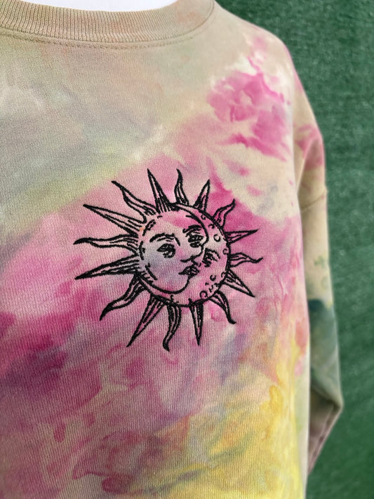 Sun & Moon TIe Dye Crewneck Sweatshirt S