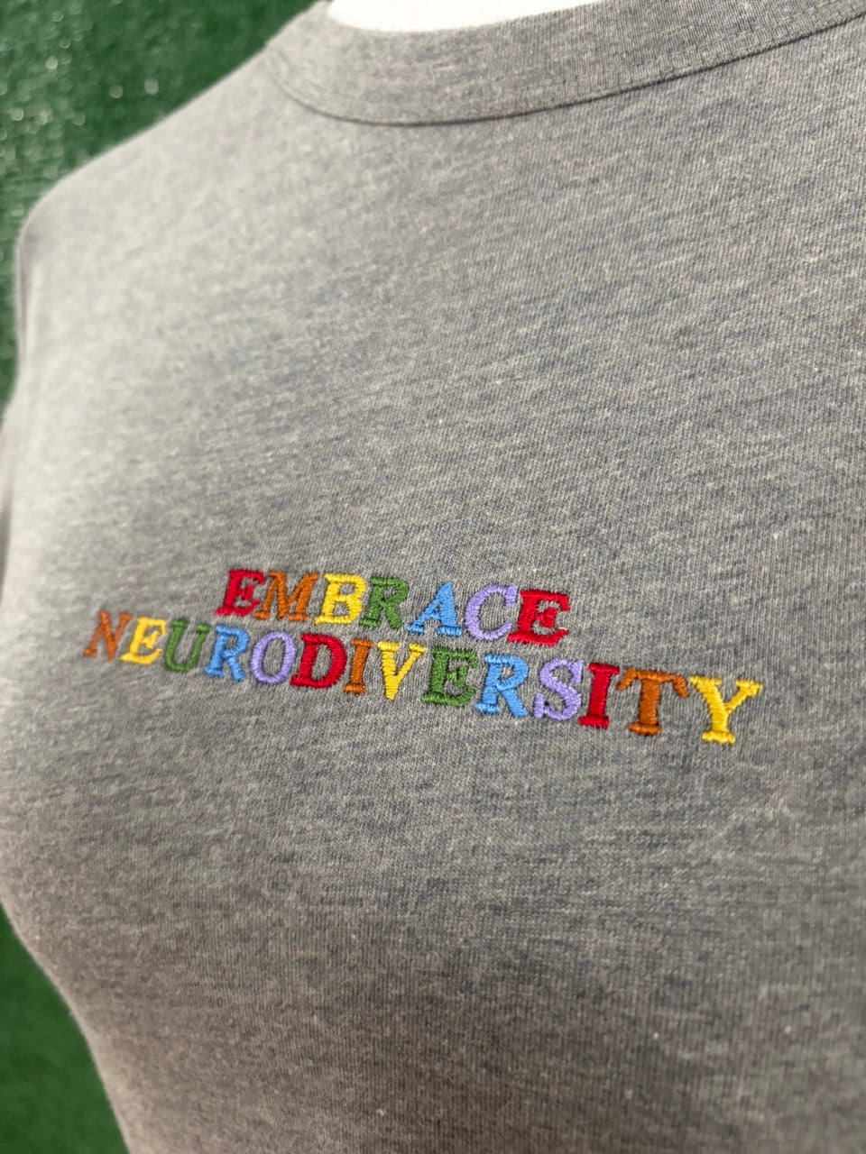 Embrace Neurodiversity Grey Baby Tee S
