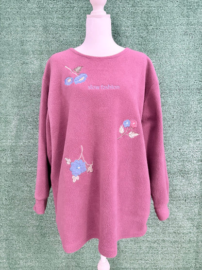 Slow Fashion Plum Fleece Crewneck L