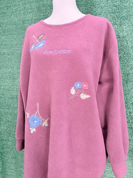 Slow Fashion Plum Fleece Crewneck L