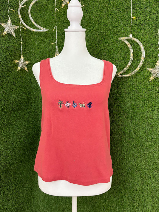 Ocean Life Red Tank Top 2XL