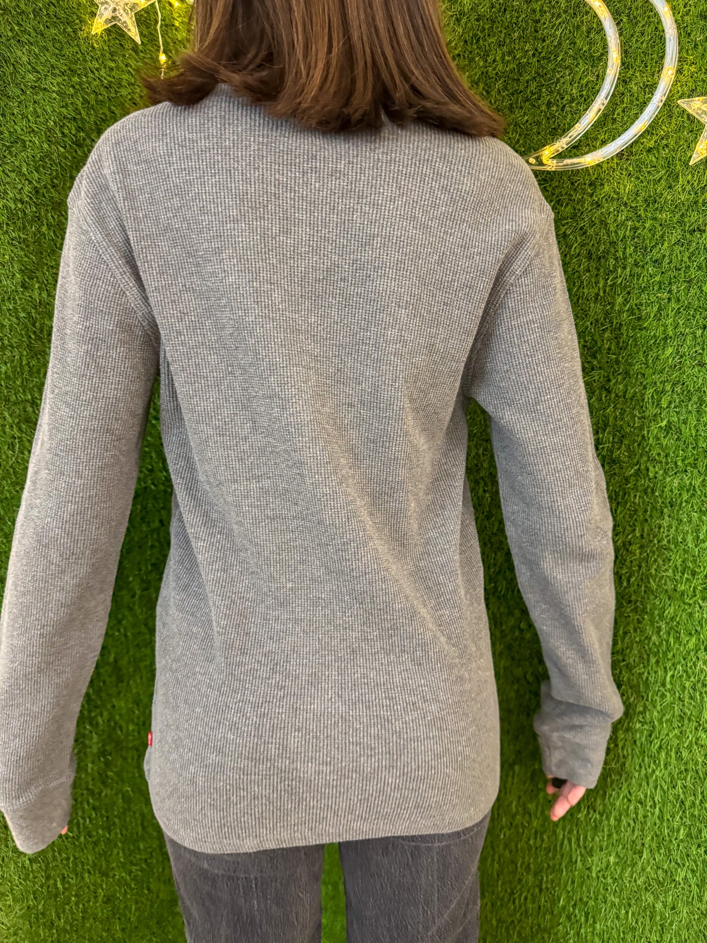 Snoopy Grey Thermal Long Sleeve S