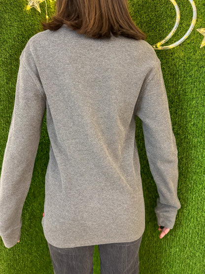 Snoopy Grey Thermal Long Sleeve S