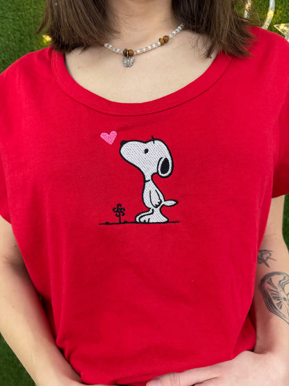 Snoopy Red Fitted Scoop Neck Tee 3XL