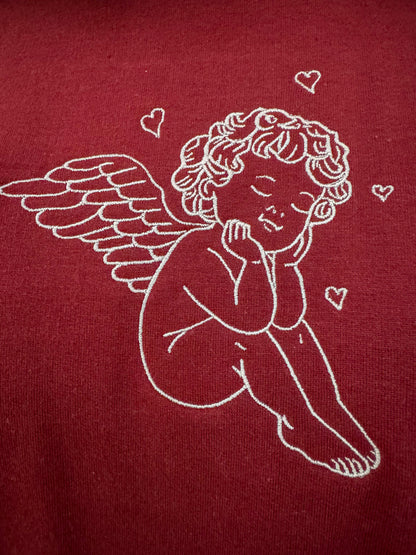 Angel Baby Maroon Tee with Zipper Sides S