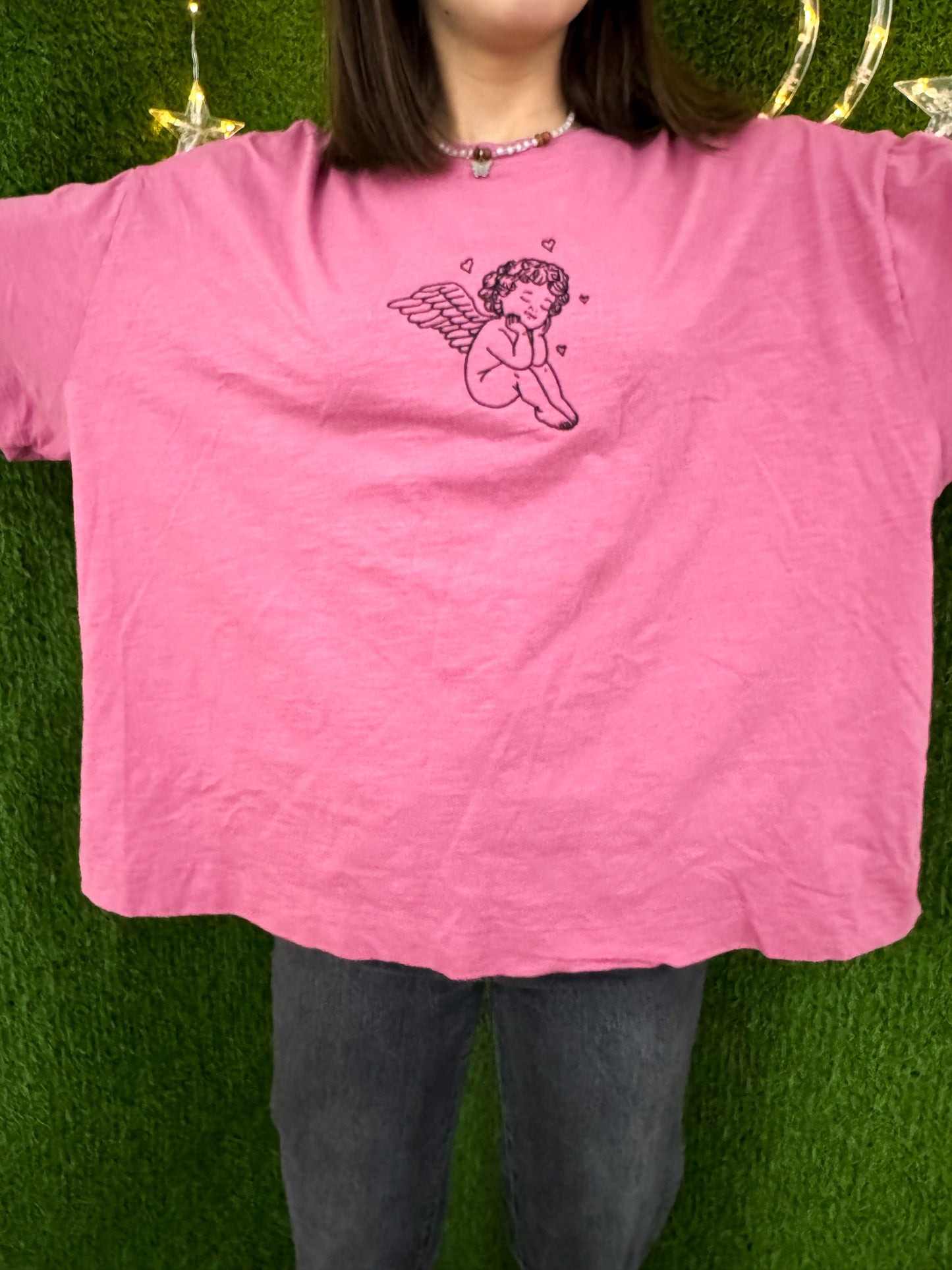 Angel Baby Pink Jersey Cropped Tee 2XL