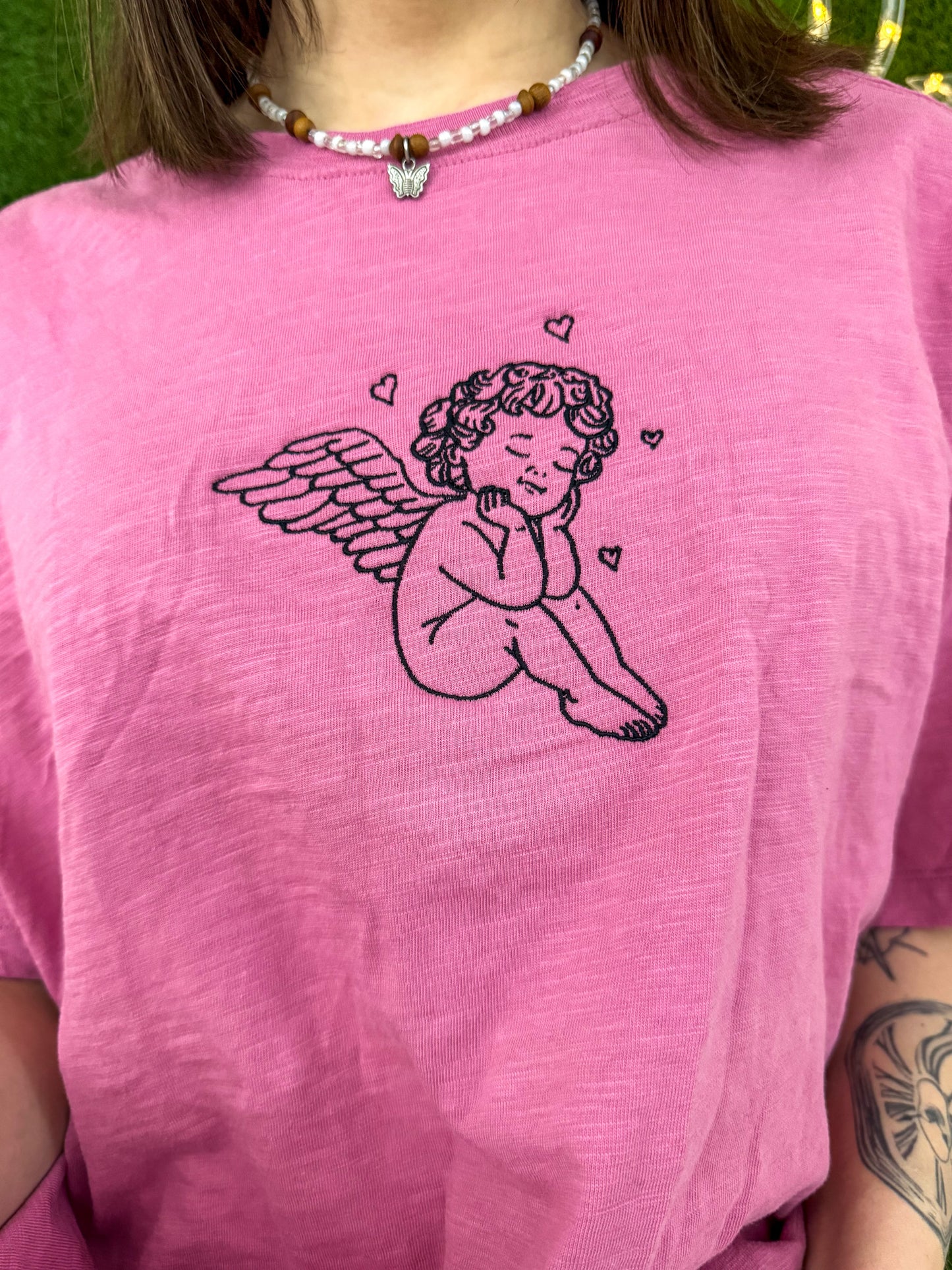 Angel Baby Pink Jersey Cropped Tee 2XL