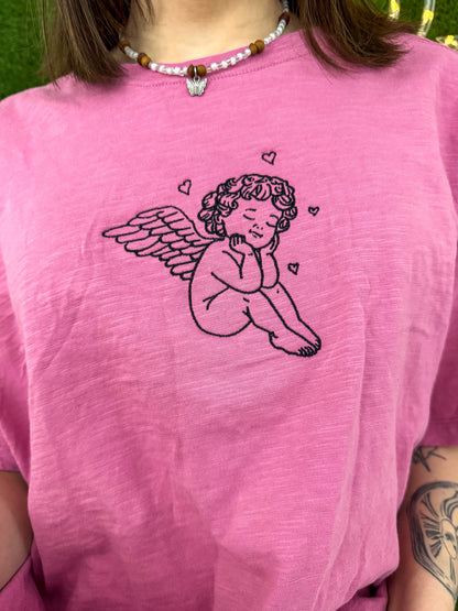 Angel Baby Pink Jersey Cropped Tee 2XL