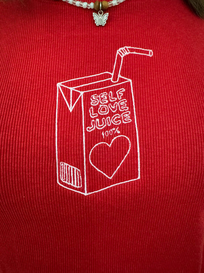Self Love Juice Red Fitted T-Shirt M