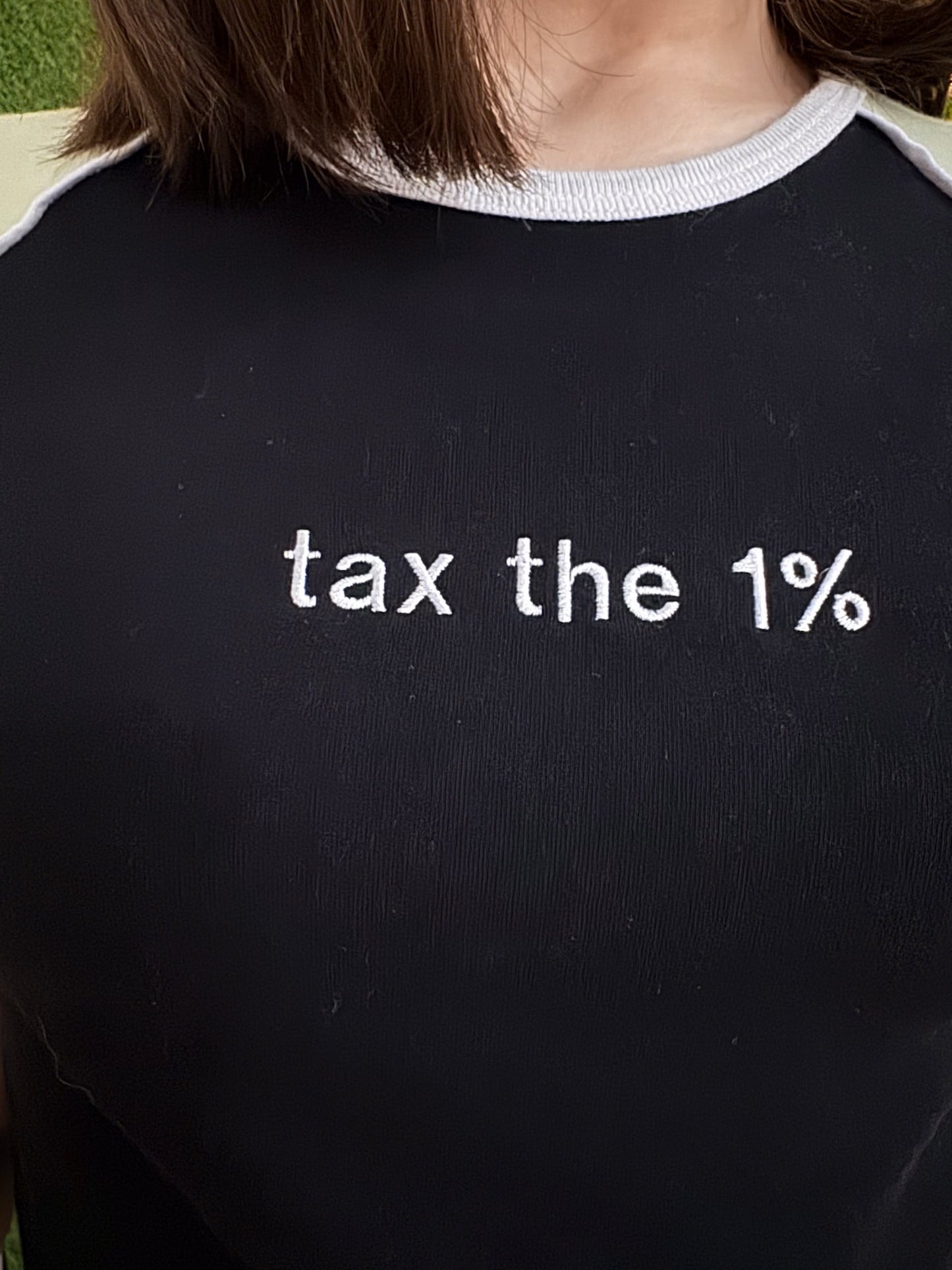 Tax the 1% Green and Black Baby Tee S