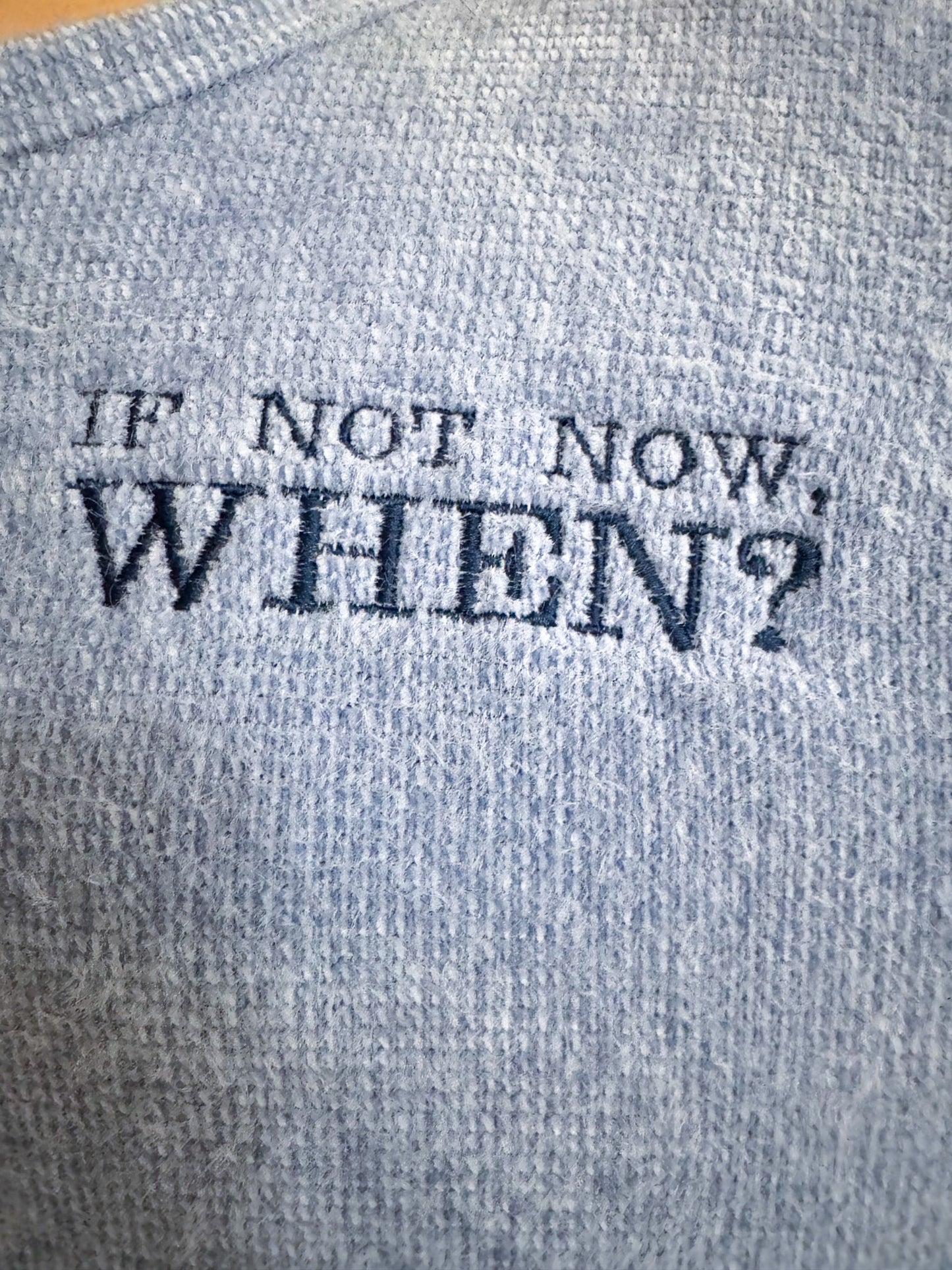 If Not Now When? Blue Cropped Long Sleeve L