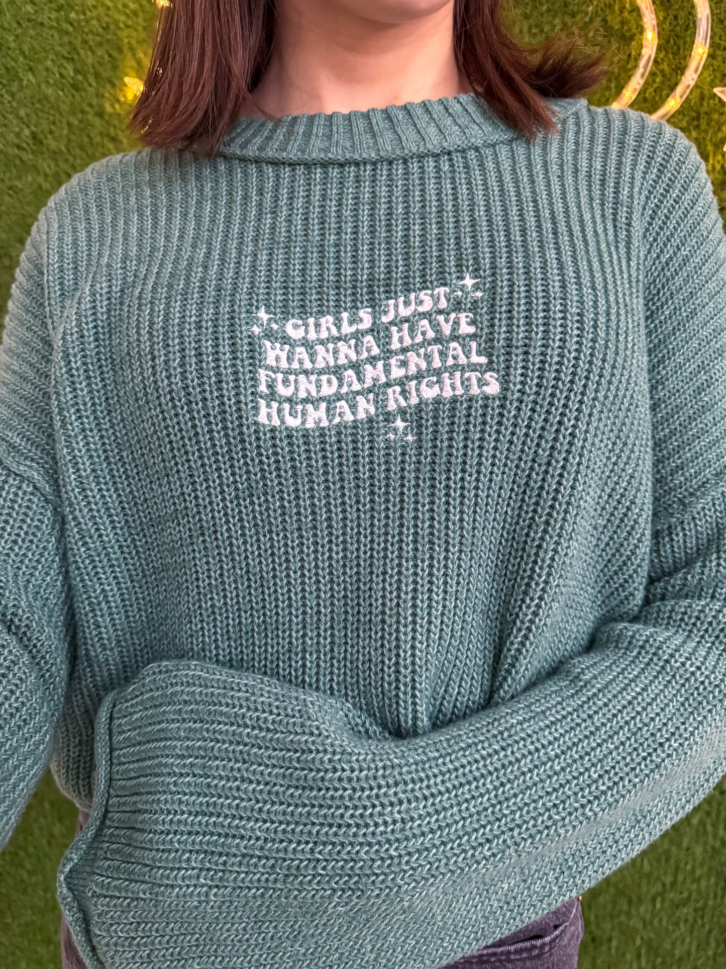 Girls Just Wanna Have Fundamental Human Rights Cropped Sweater L