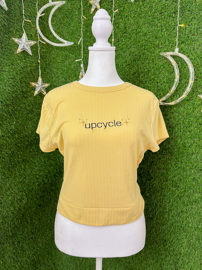Upcycle Yellow Cropped Open Back XL