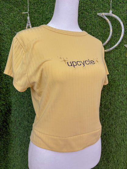 Upcycle Yellow Cropped Open Back XL
