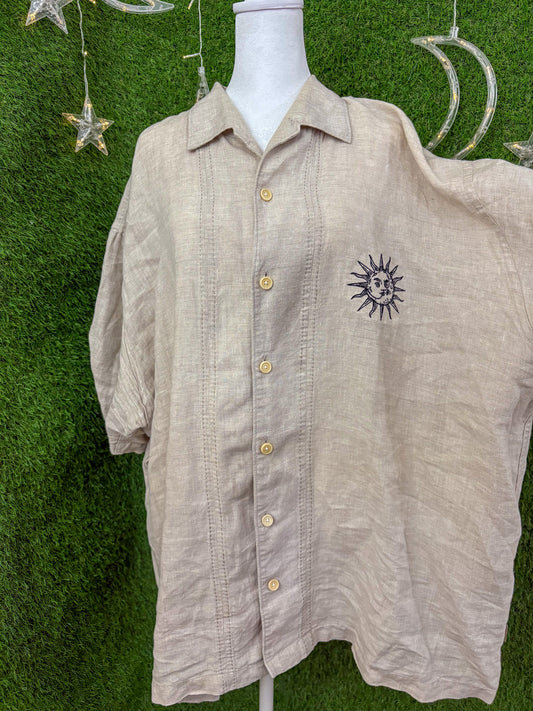 Moon & Sun Khaki Button Up 3XL