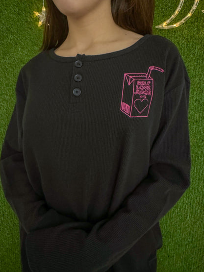 Self Love Juice Black Thermal Long Sleeve 2XL
