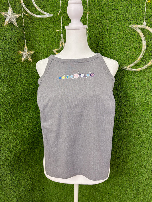 Planets Grey Tank Top XS