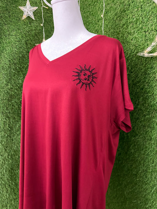 Moon & Sun Red V-Neck T-Shirt 3XL