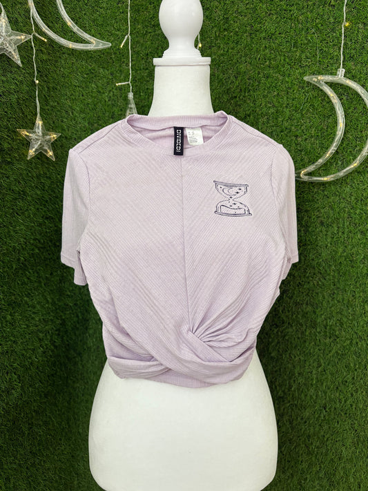Hourglass Purple Baby Tee XS