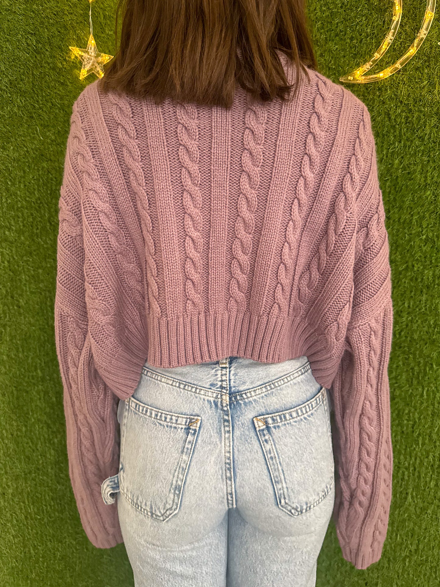 Mothman Purple Cropped Sweater XL