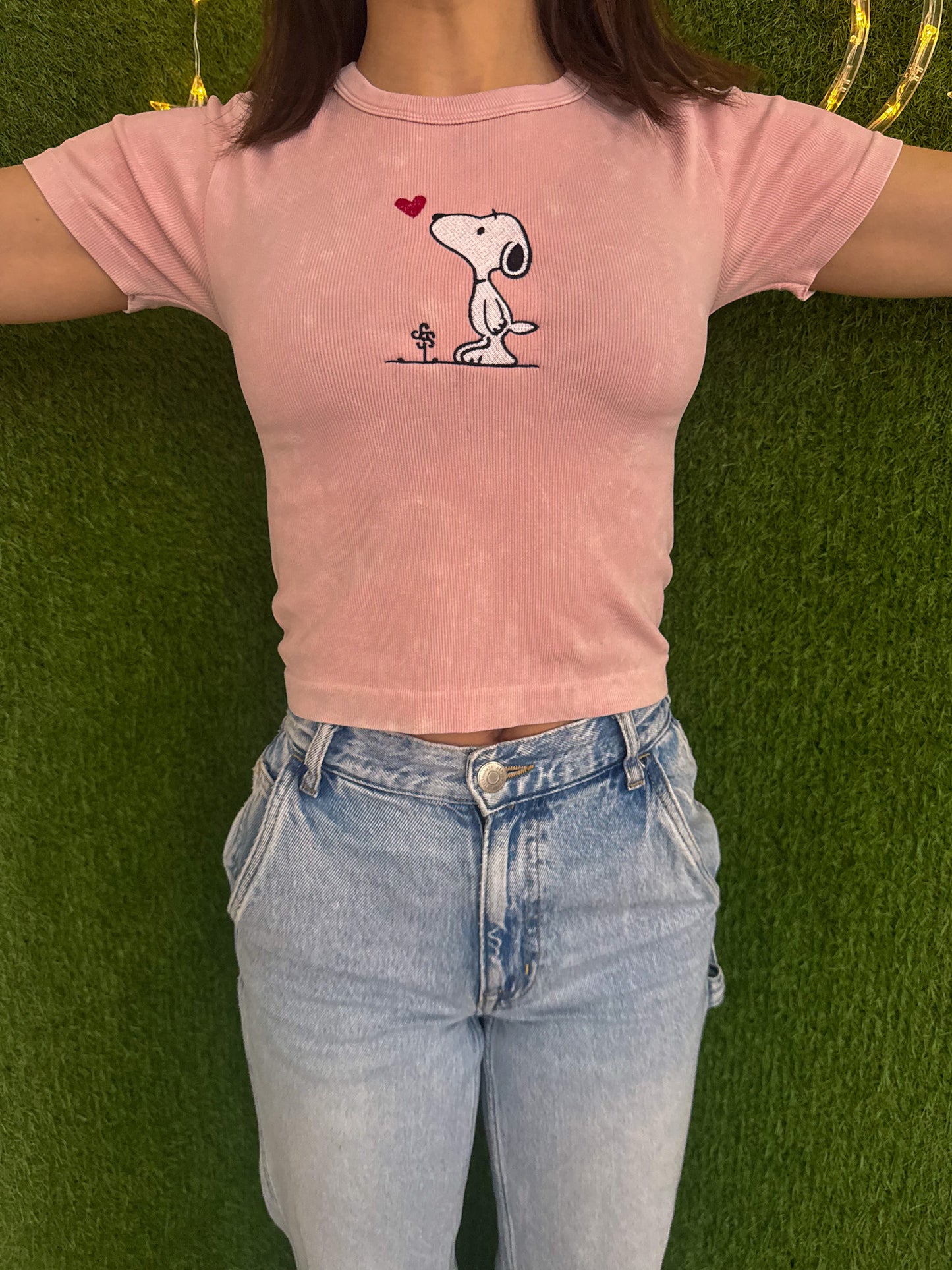 Snoopy Pink Baby Tee S