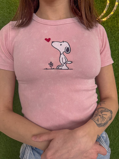 Snoopy Pink Baby Tee S
