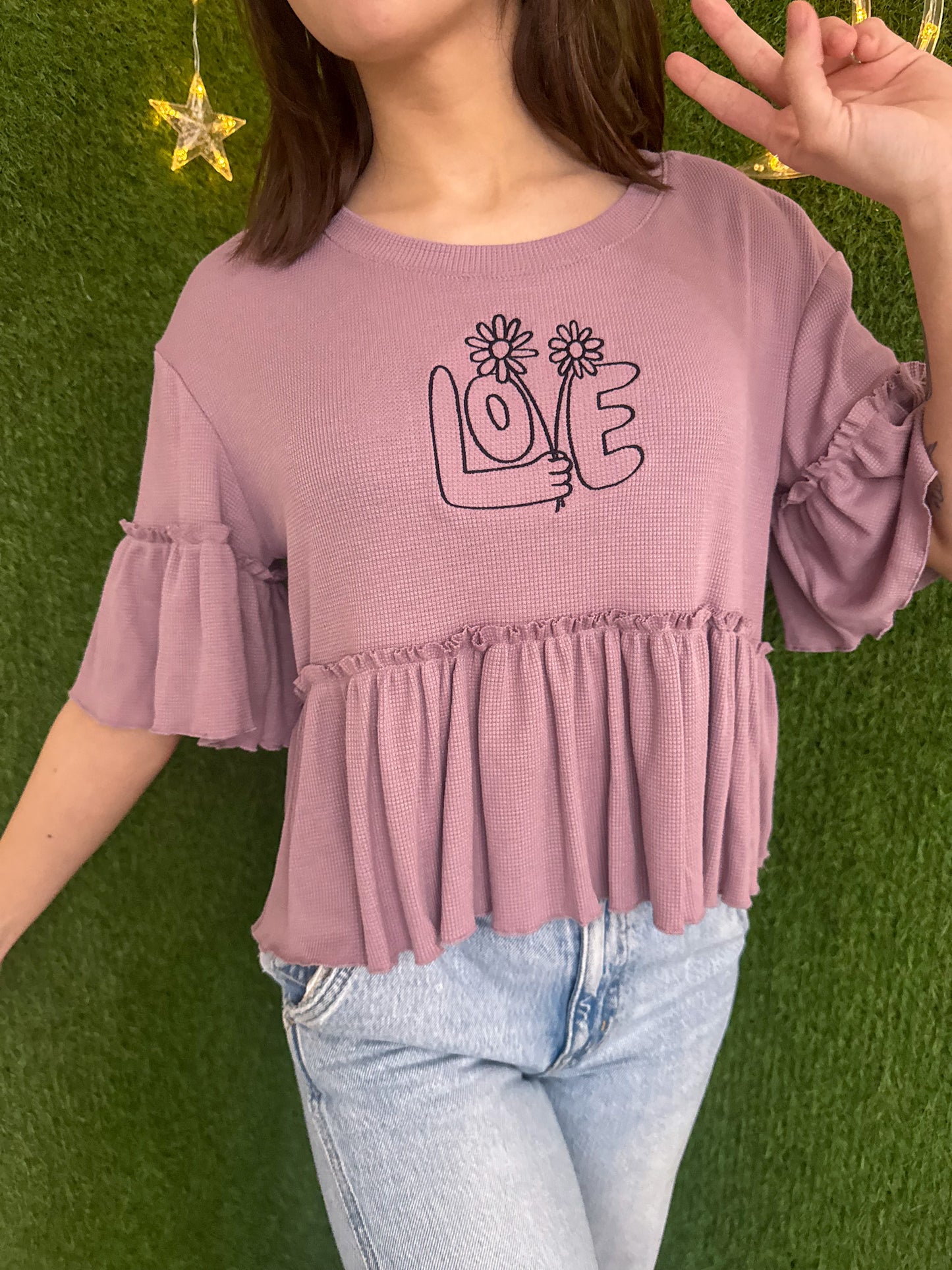 Love Flowers Flowy Purple T-Shirt S
