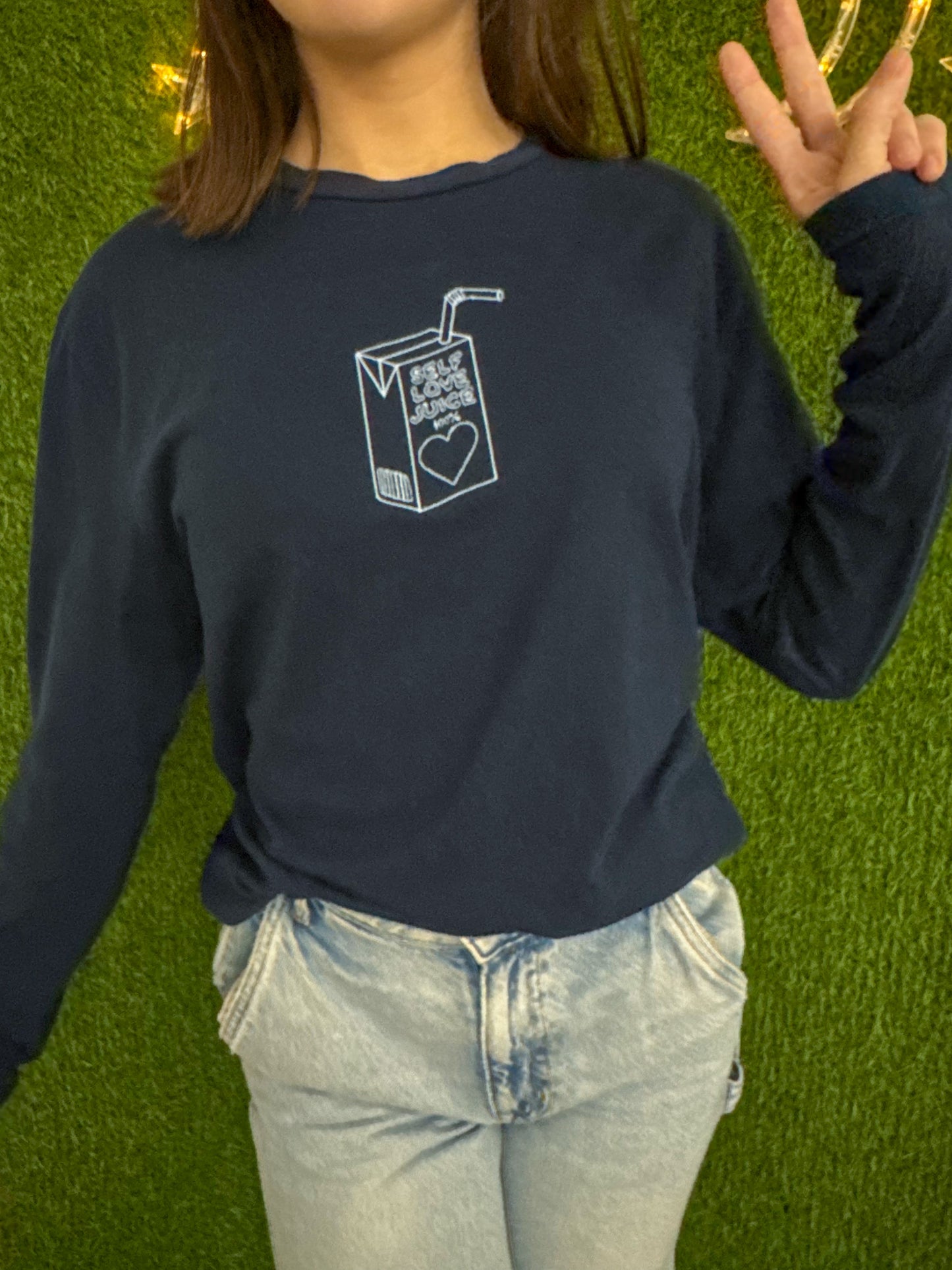 Navy Self Love Juice Long Sleeve S