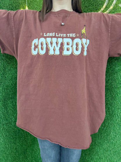 Long Live the Cowboy Brown Tee XL