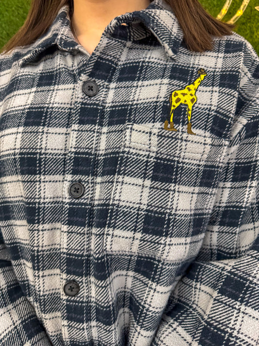 Cowboy Giraffe Pocket Flannel  M