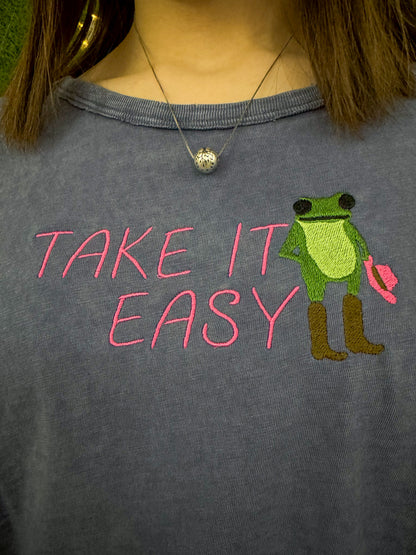 Take it Easy Navy Tee S