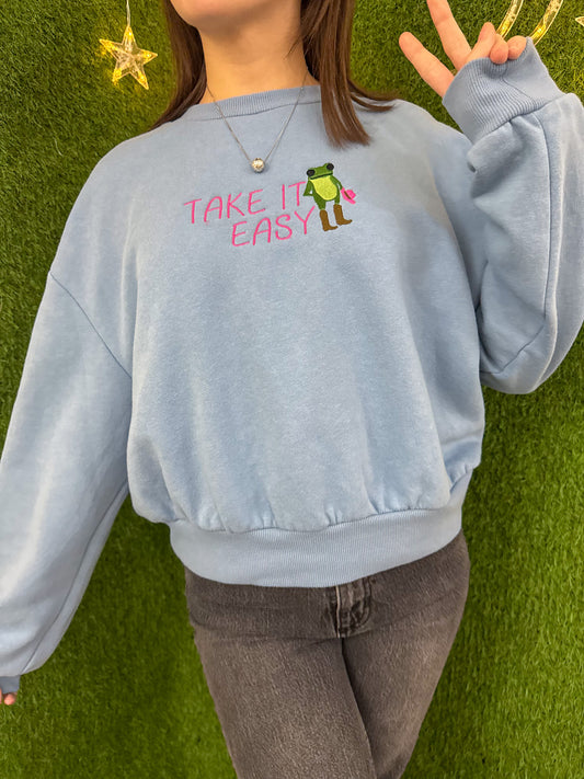 Take it Easy Blue Crewneck XL