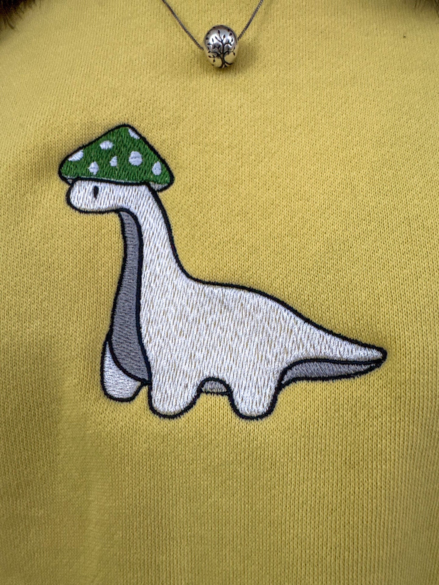 Mushroom Dino Yellow Crewneck L